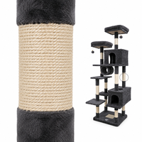 Arbre à chat multi-plateformes en peluche, extra haut, double tunnel, pour chatons et chats adultes