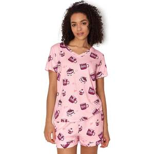 Ensemble de pyjama en viscose de bambou personnalisé pour femmes, haut à manches courtes et short, vêtements de nuit confortables et légers, vêtements de détente - Product Image 1