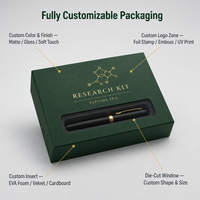 Caja de Cartón Ecológica Personalizada a Prueba de Agua, Caja para Péptidos, Embalaje para Viales de 3ml y 5ml, Caja de Papel de Arte Resistente con Impresión Personalizada y Etiqueta