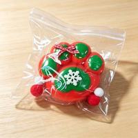 Jouet Squishy Patte de Chat de Noël Mignon en Gros, Balle Anti-Stress en TPR à Remontée Lente, Jouet Sensoriel Fidget pour Enfants, Idéal pour les Faveurs de Fête