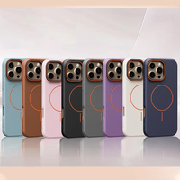 Étui magnétique en TPU effet cuir pour homme d'affaires pour iPhone 17 16 15, coque arrière souple et colorée pour iPhone Pro Max avec support
