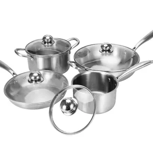 Multipurpose Kitchen Cook Pots And Pans Durable Stainless Steel Cookware Set