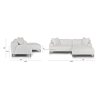 Magnifique canapé sectionnel moderne en lin américain, avec chaise longue à droite, canapé modulaire, suite de salon de luxe avec pieds en métal