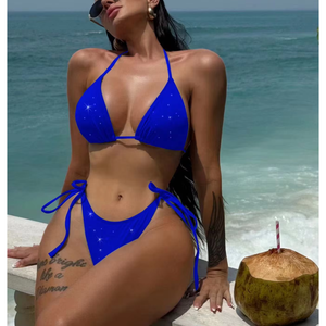 Conjunto de Bikini de Dos Piezas con Tanga y Top Halter para Mujer, Traje de Baño Sexy para Playa y Verano - Product Image 4