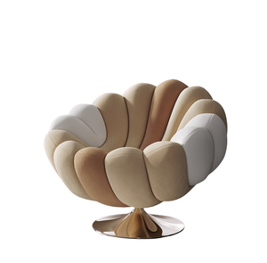 <span class=keywords><strong>Poltrona</strong></span> Singola Minimalista Italiana di Design a Petalo Schienale Ergonomico Poltroncina d'Arredo per Appartamento Sala da Pranzo Soggiorno Hotel - Product Image 2