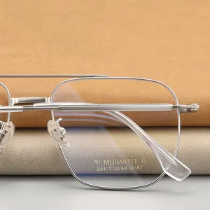FLY <span class=keywords><strong>2022</strong></span> – lunettes en titane pur pour homme et femme, monture complète ultra légère, polygone irrégulier, platine pure - Product Image 1