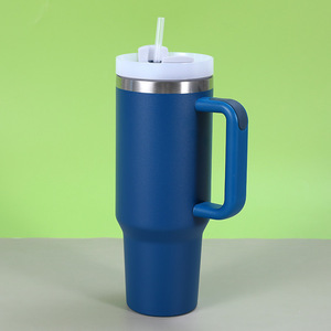 Mug de voyage isotherme personnalisé avec logo, 40 oz, gobelet en acier inoxydable à double paroi avec poignée, compatible avec la plupart des <span class=keywords><strong>porte</strong></span>-gobelets de voiture - Product Image 1