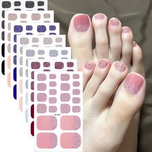 Nouveauté : Enveloppes pour ongles de pieds à dégradé de couleur unie, autocollantes sans cuisson, sans gel, films pour ongles imperméables et durables, autocollants pour ongles - Product Image 1