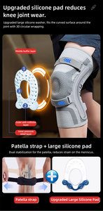 Genouillère de sport réglable pour le basketball, manchon de compression respirant avec coussinet en silicone et support à ressort - Product Image 5