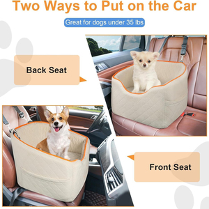Asiento Elevador de Lujo Personalizado para Perros, Ecológico, de Poliéster, Relleno de Algodón, con Cinturón de Seguridad, Cama de Viaje para Asientos Tipo Cubeta, para Animales Pequeños, Sólido - Product Image 4