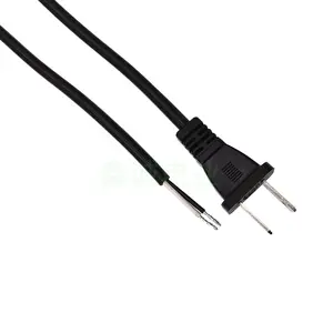 American two-plug power cord SJT 2*18AWG American standard two-core round wire a large small chip AC plug line