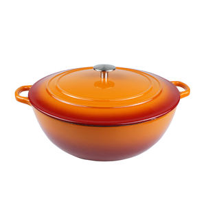 <span class=keywords><strong>Grande</strong></span> marmite de cuisson orange dégradé, <span class=keywords><strong>grande</strong></span> <span class=keywords><strong>capacité</strong></span>, pour fruits de mer, <span class=keywords><strong>en</strong></span> <span class=keywords><strong>fonte</strong></span> émaillée, type <span class=keywords><strong>cocotte</strong></span> hollandaise - Product Image 1