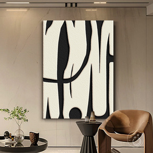 Arte Mural Abstracto Minimalista Moderno, Impresión en Lienzo con Textura de Arenisca, Marco de Aleación de Aluminio, Rectangular, Decoración para Sala de Estar - Product Image 3