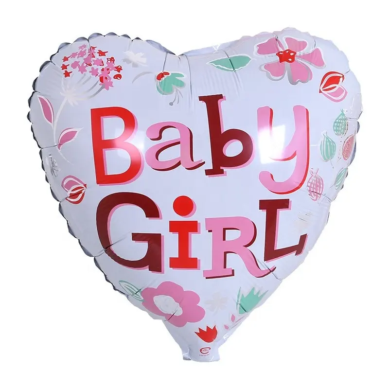 Balão de hélio redondo com estrela e coração de 18 polegadas para meninos e meninas, decoração de festa de aniversário