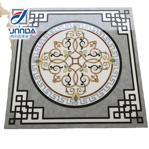 Azulejos de Porcelana con Diseño de Superficie Cristalizada, Textura de Flores y Plantas, Chapados en Oro, para Decoración de Vestíbulos de Hoteles y Villas - Product Image 1
