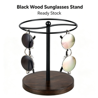 Support de présentation de lunettes de soleil rond, sur pied, en bois, non pliable, moderne, durable et multifonctionnel