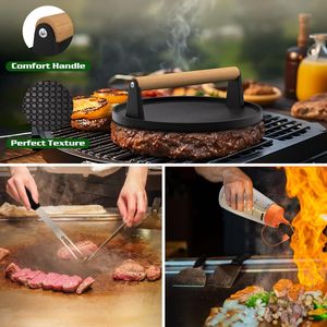 Hoàn Thành vỉ nướng công cụ Set-34-Piece thép không gỉ <span class=keywords><strong>Kit</strong></span> với nhựa xử lý Spatula scraper & tan Dome - Product Image 3