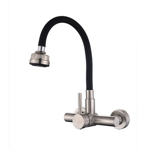 Dual Handle Wall Mounted Kitchen Faucet YQ20023F Flexible Ceramic Valve Modern Style - Product Image 3
