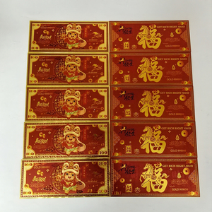Tarjeta Coleccionable de Plástico del Año del Caballo del Zodiaco Chino de Alta Calidad, 100 Billetes de Plástico con Lámina Dorada para Regalo de Año Nuevo - Product Image 3