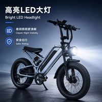 Vélo électrique tout-terrain exclusif transfrontalier 20 pouces à pneus larges 500W 48V avec batterie au lithium, suspension avant et freins à disque, autonomie 60 km