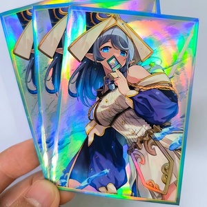 Protège-cartes de jeu TCG Yugioh personnalisés avec impression d'art anime, en plastique, taille standard 61x91, effet holographique laser - Product Image 1