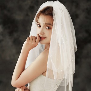 Écharpe <span class=keywords><strong>de</strong></span> <span class=keywords><strong>mariée</strong></span> courte en <span class=keywords><strong>strass</strong></span> scintillante, à 3 niveaux, longueur d'épaule, accessoire <span class=keywords><strong>de</strong></span> mariage - Product Image 6