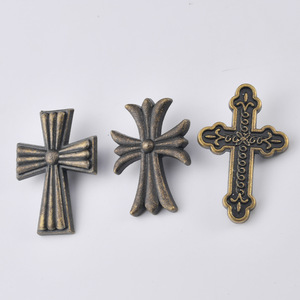 Antique Zinc Alloy Durable Novelty Shape Cross Drawer Handles Traditional Decorative Furniture Knobs Single Hole Design - Product Image 1