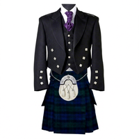 Ensemble de kilt écossais pour homme de haute qualité, gris, traditionnel des Highlands, durable, léger, accessoires pour les amateurs de musique, laine acrylique