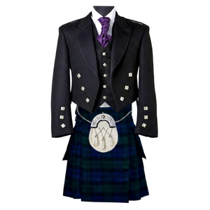 Ensemble de kilt écossais pour homme de haute qualité, gris, traditionnel des Highlands, durable, léger, accessoires pour les amateurs de musique, laine acrylique - Product Image 1
