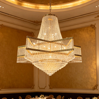 Lustre LED en cristal moderne personnalisé pour hall d'hôtel, salle de banquet, décoration intérieure de luxe, très vendu