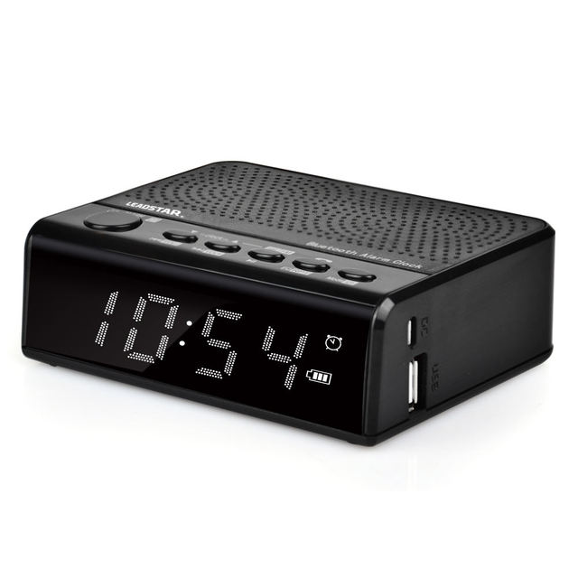 Desktop Alarm Clock BT Wireless Pairing Speaker Autoplay MP3 FM Radio HiFi USB Dual Azan Alarm Speaker Clock with LED