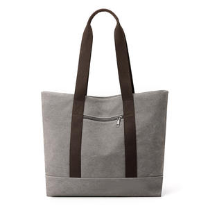 Fashion Casual Retro <b>Canvas</b> <b>Bag</b> Women's <b>Large</b> Capacity <b>Tote</b> <b>Bag</b> Patchwork Design All-matching Shoulder <b>Bag</b> - Product Image 3