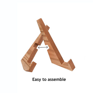 Étagère à recettes en bois en forme de X, bibliothèque multifonctionnelle, support de rangement de cuisine sur pied, couleur grain de bois - Product Image 4