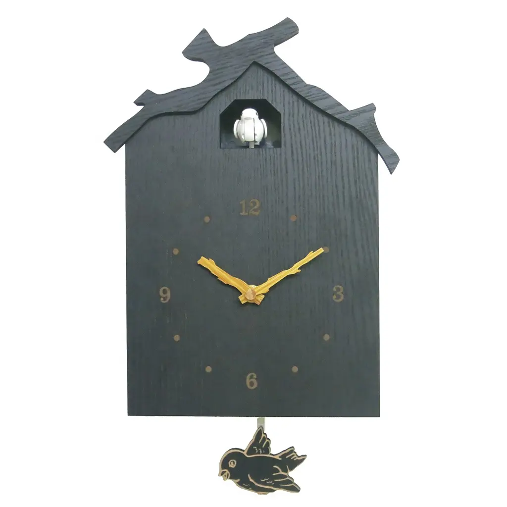 Reloj de cuco clásico Gugu Hour Reporting swinging Reloj de pared de pájaro Cuco de madera