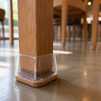 Protège-pieds carrés transparents et durables pour meubles, avec protections en feutre de silicone anti-rayures, antidérapants et silencieux pour tables