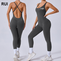 RUIQUWIN 2025 Combinaison de yoga dos croisé pour femme, bretelles réglables, sans manches, combinaison de sport une pièce pour l'entraînement