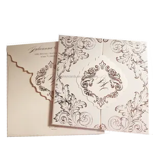 Elegante Gatefold Uitnodigingskaarten Goudfolie Hardcover Huwelijksuitnodigingen En Harde Kaft Trouwkaarten Met Antwoordkaarten