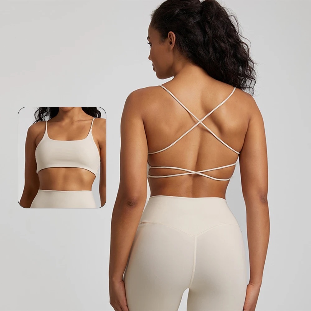 Candy Color Nude Fitness Bra Outdoor Tight Running Sports Underwear Shockproof Quick-Drying Fitness Clothes Tops for Women