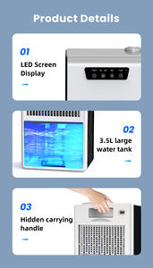 Aire acondicionado portátil, enfriador evaporativo Personal, ventilador silencioso, cristal de hielo, agua, escritorio para el hogar al aire libre - Product Image 4
