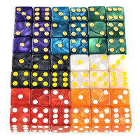 Lot de dés D6 en acrylique à effet marbre de 16 mm, motif nacré, dés de jeu à 6 faces, vente en gros