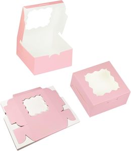 Caja de Embalaje para Pastel de Cumpleaños Personalizada, Reutilizable, Ecológica, Impermeable, con Ventana, de Papel Kraft Rígido, Impresa con UV, Portátil - Product Image 2