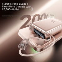Banco de Energía Portátil con Carga Rápida PD de 22.5W, 20000mAh, Cables Dobles Integrados, Correa, Pantalla LED Digital y Conector Tipo-C