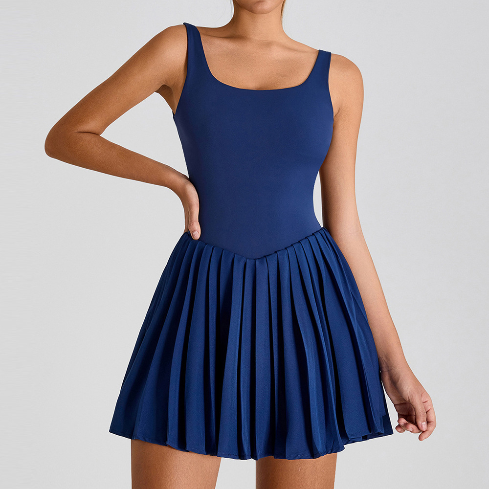 strapless open back dress Courtside Classics Pleated Tennis Skirt in White main image 1