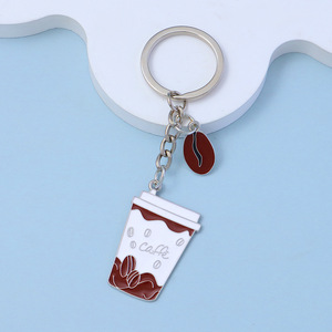 Porte-clés promotionnel de barista de café avec logo personnalisé de haute qualité, design en métal tendance, pendentif tasse à café, mousqueton, style artisanal vintage - Product Image 3