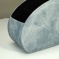 LG8175 Boîte de rangement pour télécommande en cuir PU à 5 compartiments, écologique, moderne, avec logo personnalisé, pour le bureau et la maison