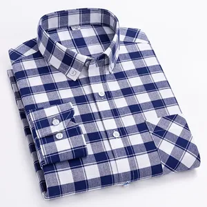 Camicie a maniche lunghe in cotone 100% Oxford per gli uomini <span class=keywords><strong>vestiti</strong></span> <span class=keywords><strong>neri</strong></span> a righe di design a quadri Casual traspiranti per la primavera per gli uomini Casual - Product Image 2