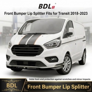 ลิ้นกันชนหน้าสีดำเงาและชุดกันชนล่างแบบพร้อมพ่นสีรองพื้นสำหรับ <span class=keywords><strong>Ford</strong></span> <span class=keywords><strong>Transit</strong></span> <span class=keywords><strong>Custom</strong></span> ปี 2018-2023, ติดตั้งได้ตรงรุ่นแบบไม่ต้องตัด - Product Image 4