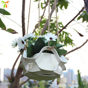PU cuir plante cintre rond petite taille fleur Vase suspendu étui housse pochette décoration de la maison Vase <span class=keywords><strong>Pot</strong></span> couvercle support - Product Image 5