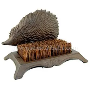 Cast Iron Hedgehog Boot Scraper Shoe Cleaner Brush Rust Door Mat Vintage Antique Style