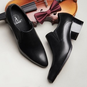 Nouvelles chaussures pour hommes à talons hauts et bout pointu, en cuir de vachette pleine fleur, tendance, rehaussantes - Product Image 4